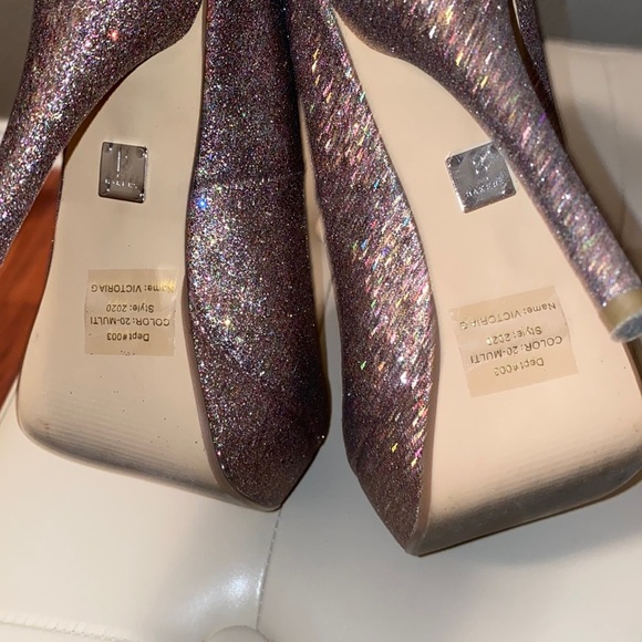 Bakers Pink Glitter Platform Pumps | Sparkly High Heels - Picture 5 of 16